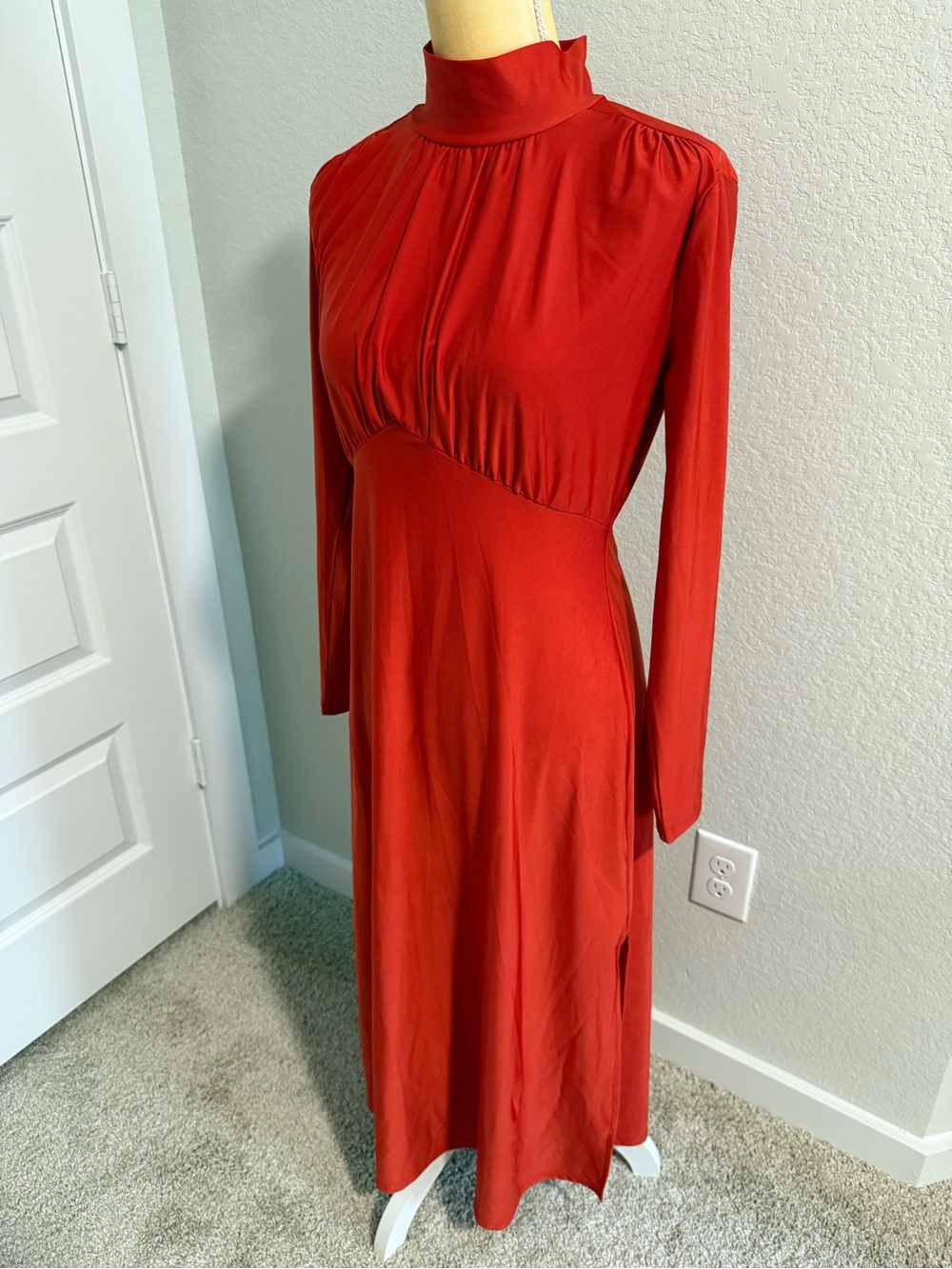 Melloday Elegant High-Neck Long Sleeve Dress NWOT - Picture 4 of 9